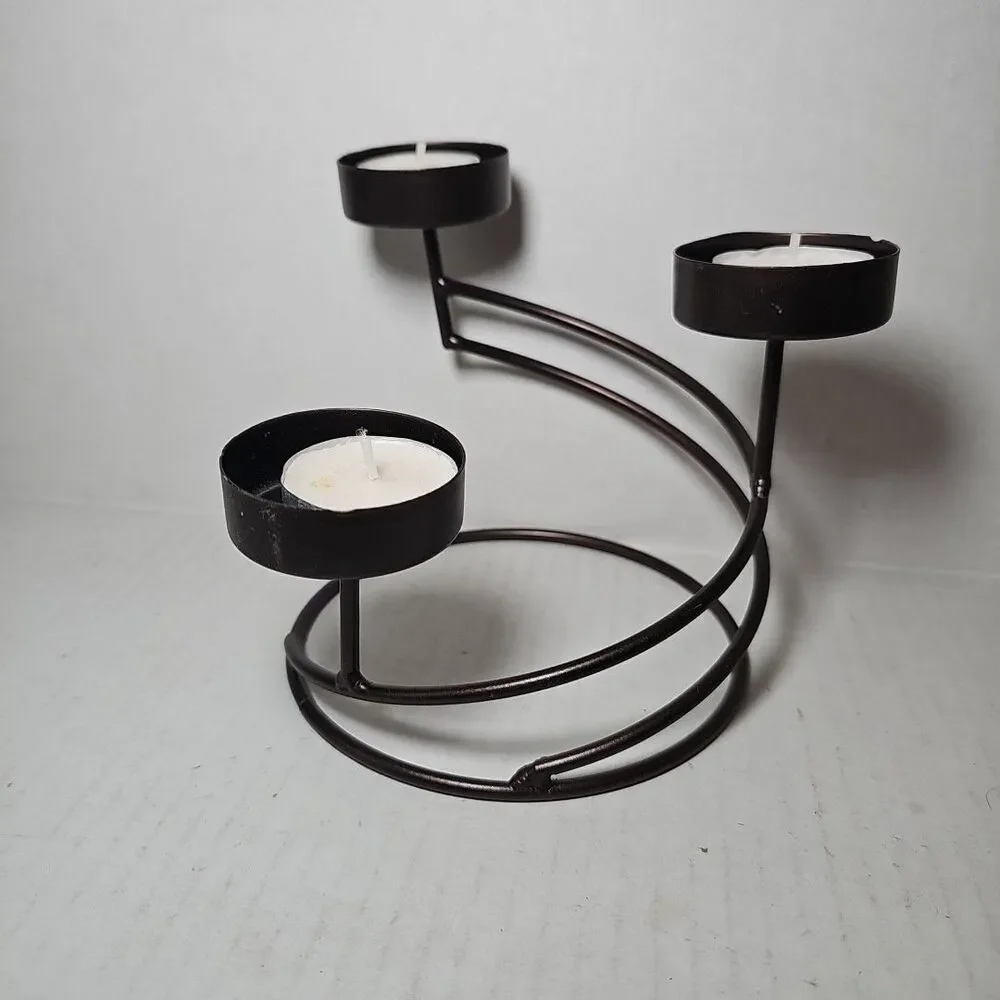 Elements Bronze Oil-rubbed Metal 3-Tier Tealight Candle Holder